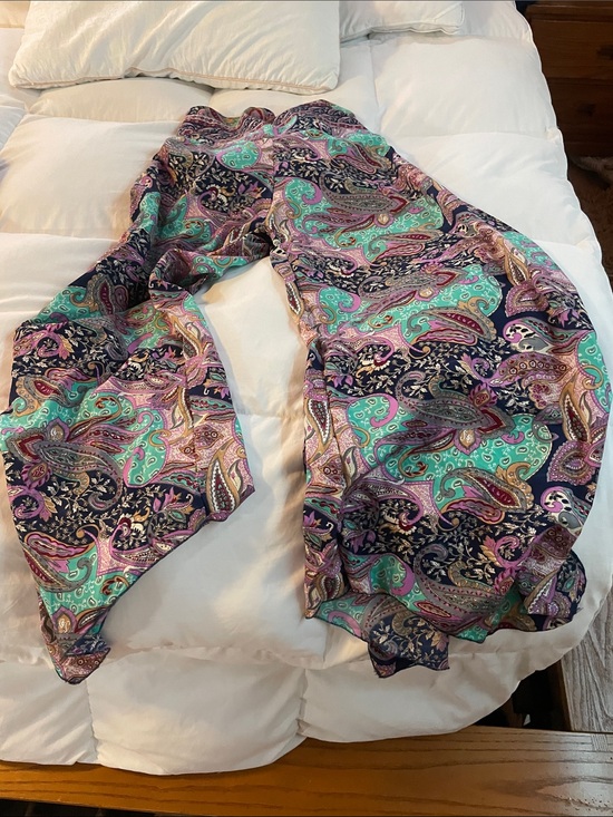 made in india Pants - Paisley Print Silk trousers in Teal, Purple & Pink